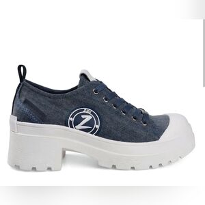 ZIGI FEDERIKA BLUE CANVAS PLATFORM SNEAKERS US 8M